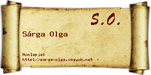 Sárga Olga névjegykártya